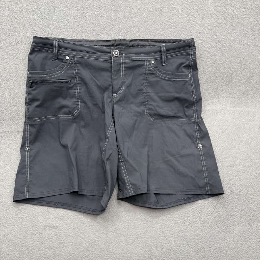 Kuhl Shorts Womens 14 Gray Bermuda Stretch Hiking Outdoor Nylon Pockets 9 Inseam